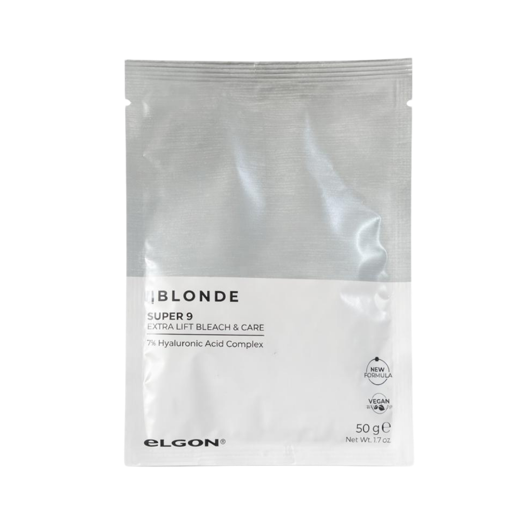 ELGON IBlonde Super 9 Extra Lift Bleach & Care 1% Hyaluronic Acid Care - 50g | إلجون آي بلوند سوبر 9 تفتيح قوي مع عناية بحمض الهيالورونيك 1% – 50 غرام