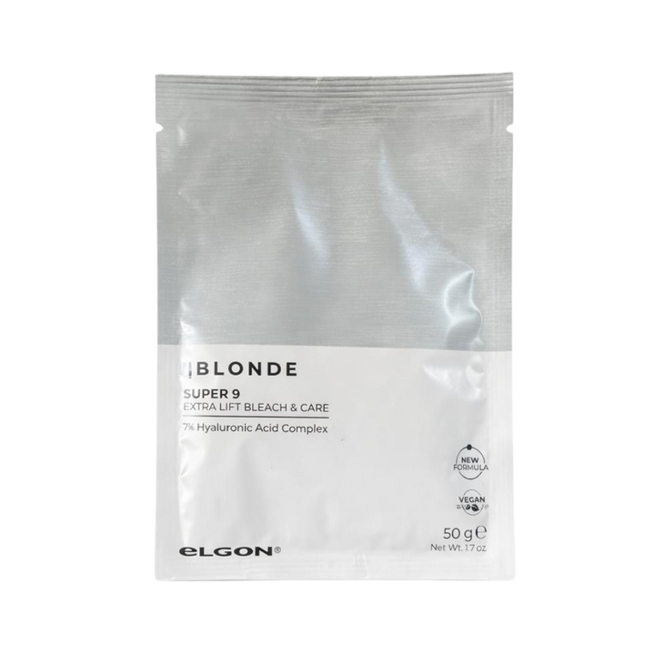 ELGON IBlonde Super 9 Extra Lift Bleach & Care 1% Hyaluronic Acid Care - 50g | إلجون آي بلوند سوبر 9 تفتيح قوي مع عناية بحمض الهيالورونيك 1% – 50 غرام