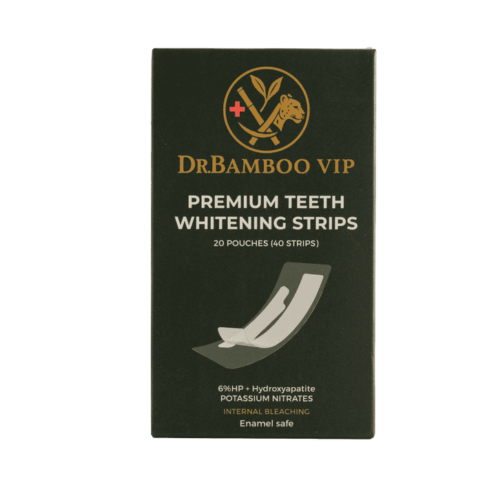 DR. BAMBOO Premium Teeth Whitening Strips - 20 Pouches 40 Strips |  دكتور بانبو شرائح تبييض الأسنان الممتازة من  - 20 كيسًا (40 شريحة)