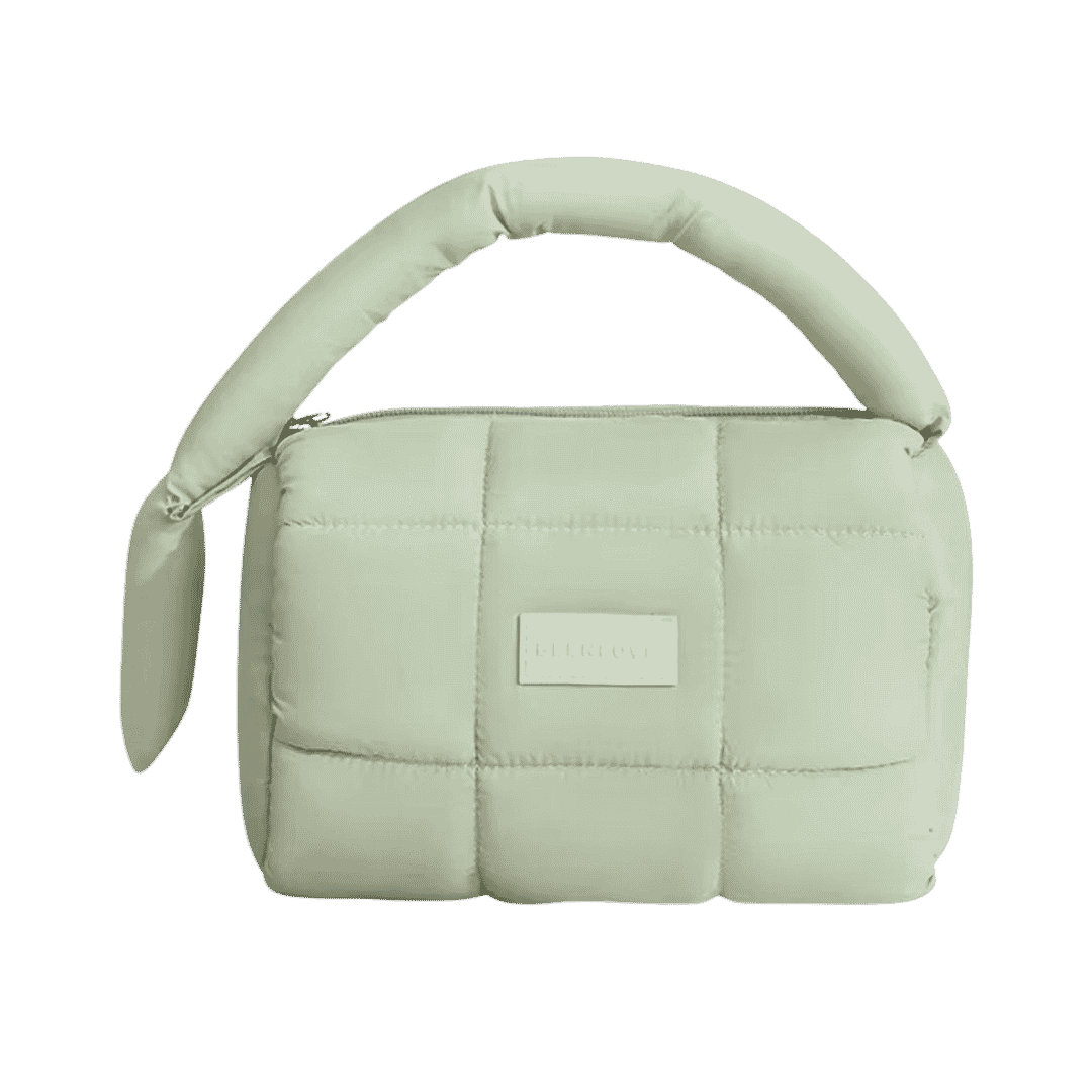 WASHBAG Green checkered fabric bag | حقيبة مستلزمات قماشية بنقشة مربعات خضراء