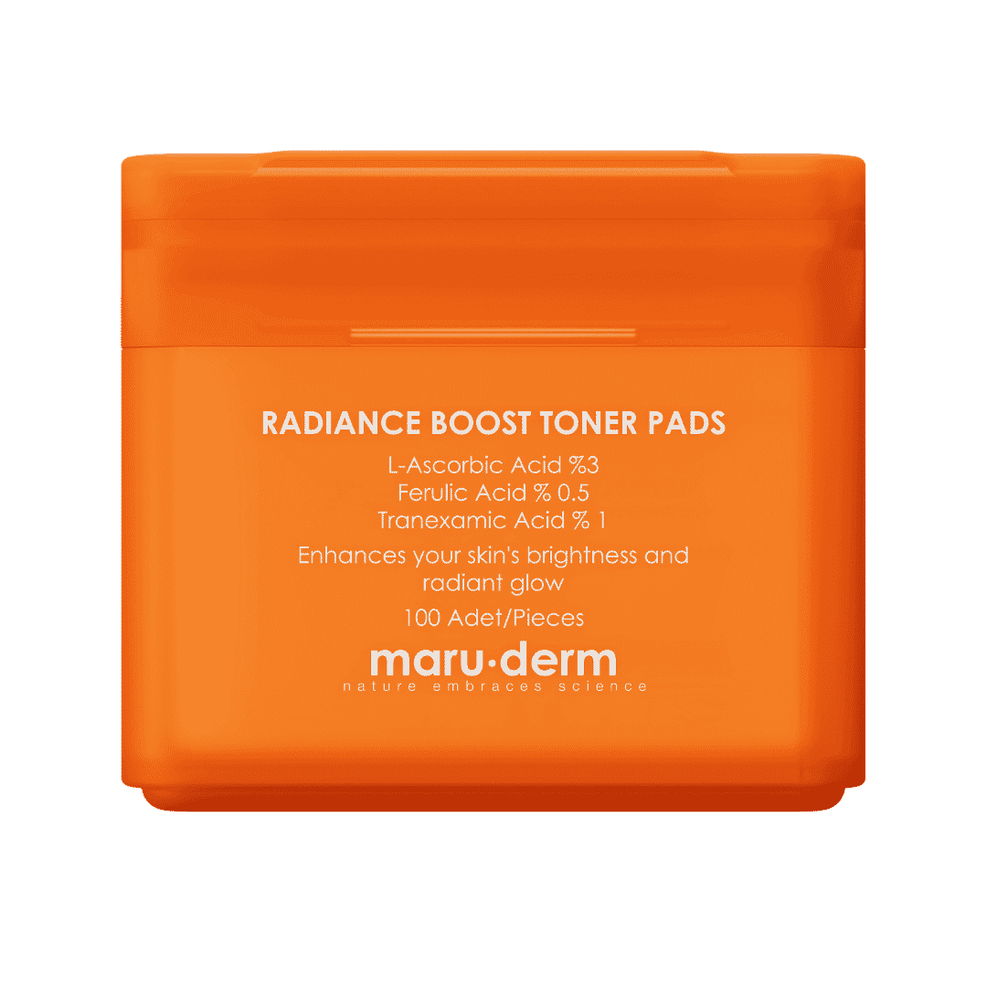 maru.derm Radiance Boost Toner Pads - 100 Pads | مارو ديرم وسادات قطنية تونر لتعزيز الإشراق -  100 وسادة