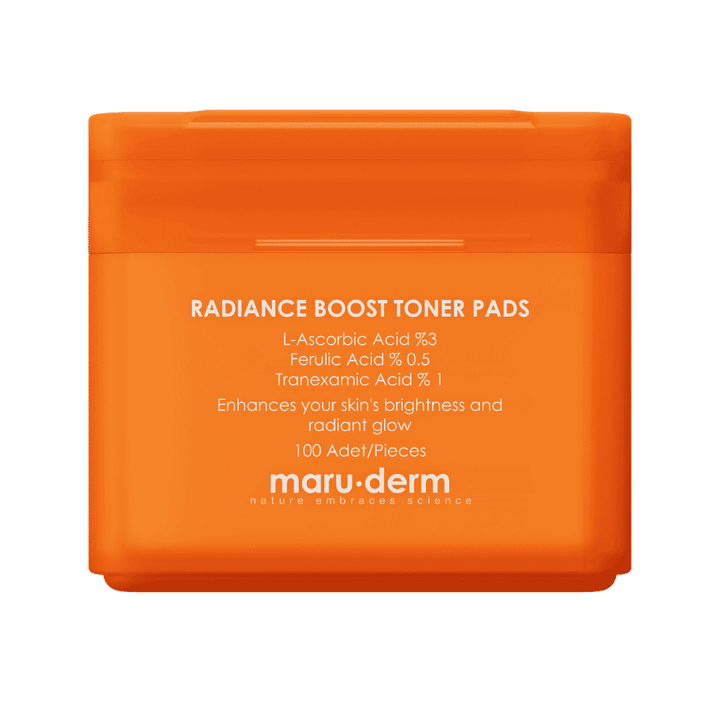 maru.derm Radiance Boost Toner Pads - 100 Pads | مارو ديرم وسادات قطنية تونر لتعزيز الإشراق -  100 وسادة