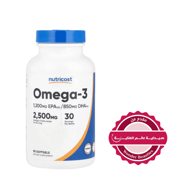 Nutricost Omega-3 2,500 Mg - 90 Softgels | نوتريكوست أوميغا 3 2500 ملغ - 90 سوفت جل