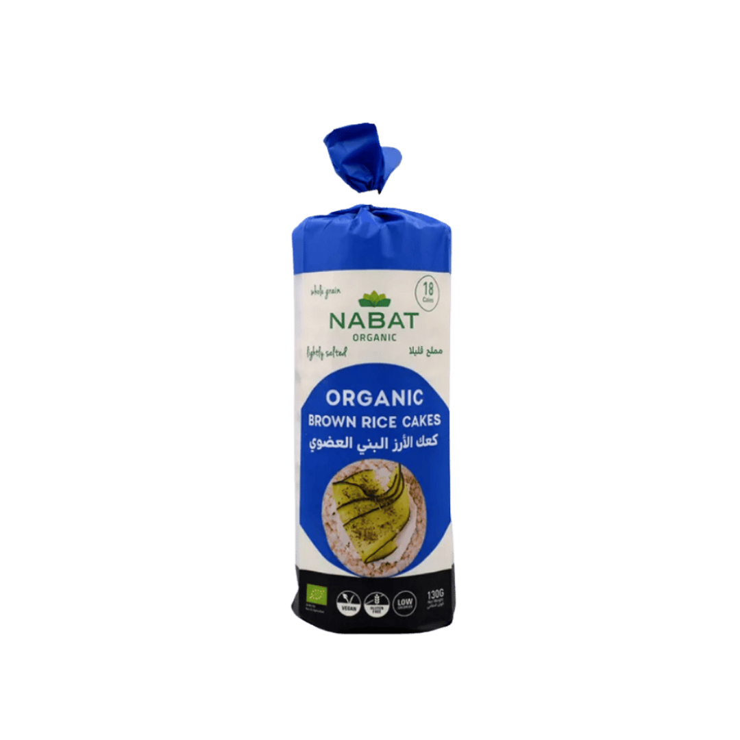 NABAT ORGANIC Brown Rice Cakes - 130g  | نبات رقائق الأرز العضوية- 130غ