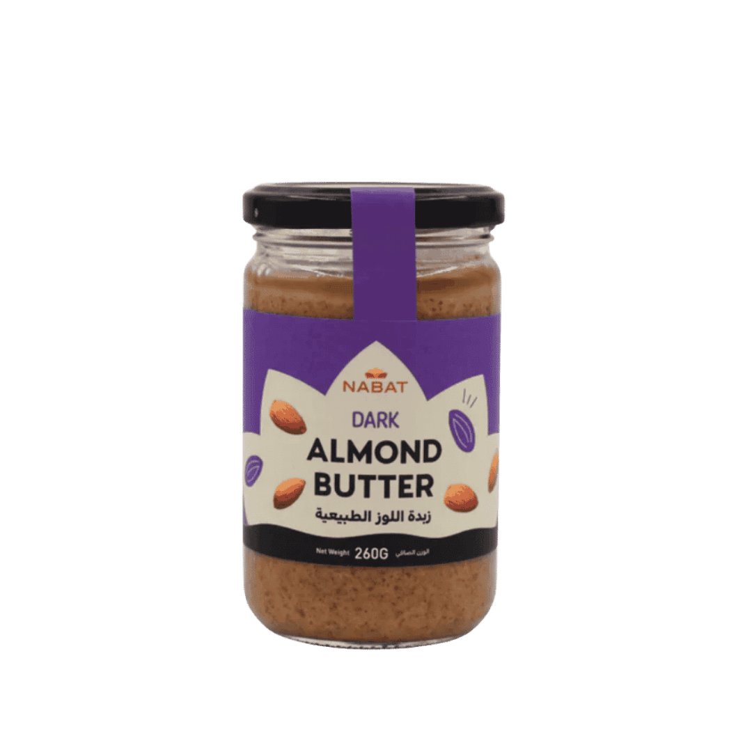 NABAT ORGANIC Dark Almond Butter - 260g  | نبات زبدة لوز داكنة - 260غ