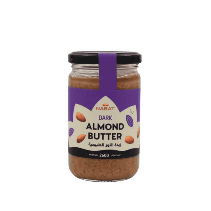 NABAT ORGANIC Dark Almond Butter - 260g  | نبات زبدة لوز داكنة - 260غ