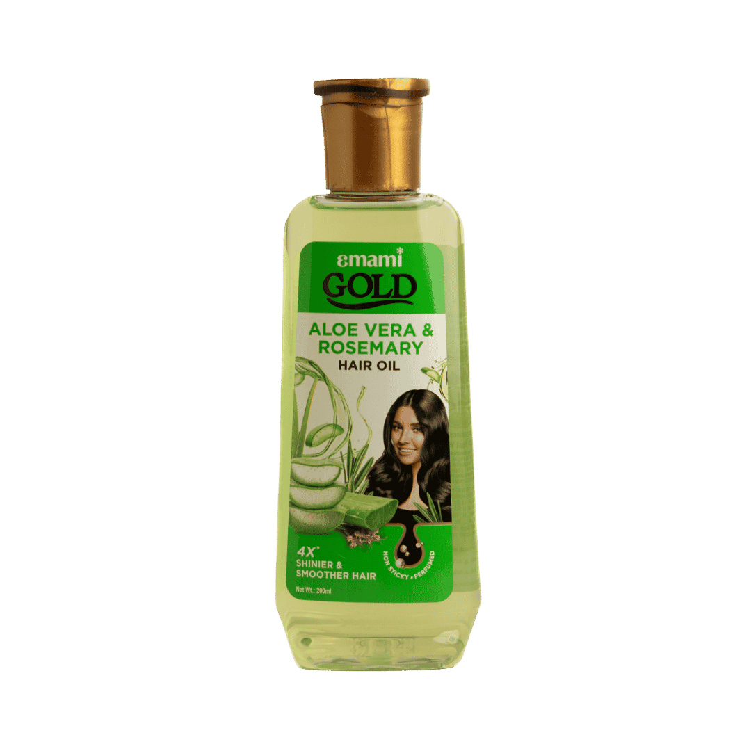 Emami 7 Oils in One Gold Aloe Vera & Rosemary Hair Oil - 200ml | ايمامي 7 اويلز ان ون زيت الشعر مع الألوا فيرا وإكليل الجبل - 200 مل