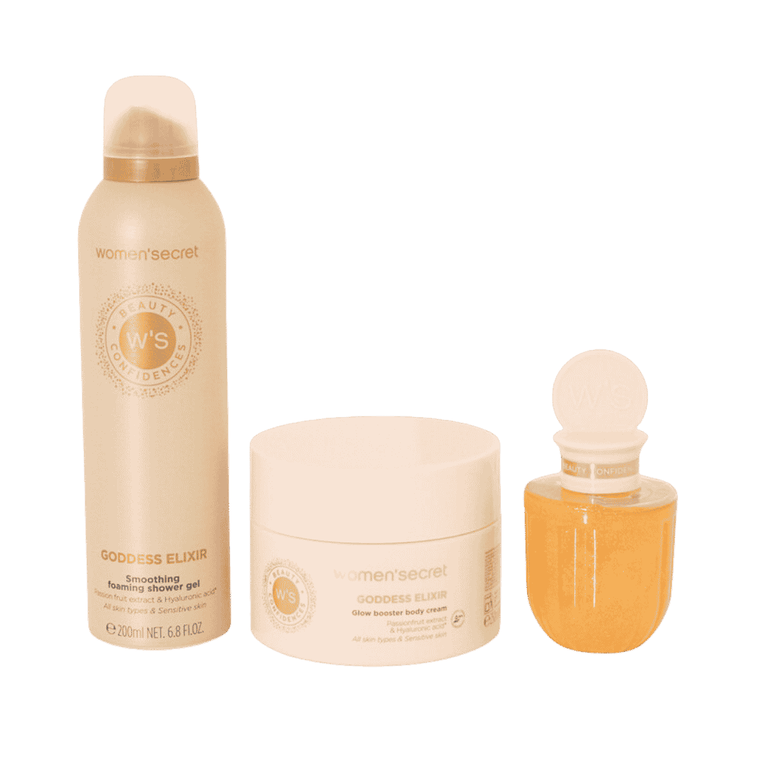 WOMEN SECRET GODDESS ELIXIR Foaming Gel + Glow Booster Body Cream | ومن سيكرت مجموعة العناية بالجسم غوديس اليكسير + غلو بوستر