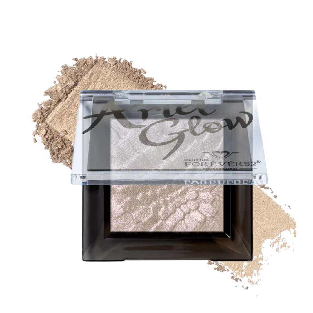 FOR EVER52 Sensational Ariel Glow Highlighter 6g in smoky transparent rectangular compact case