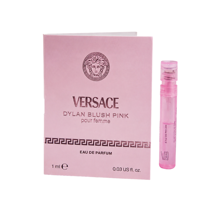 Versace Dylan Blush Pink EDP 1ml sample perfume vial with pink label packaging