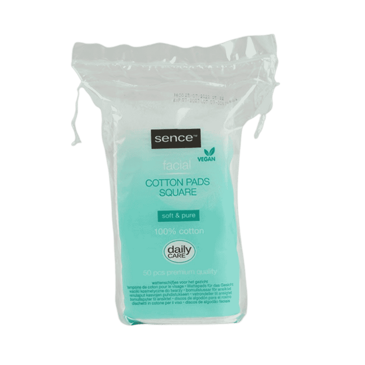 Sencebeauty Cotton Square Pads 50 Pcs - 195g | Sinise Beauty Square Cotton Pads 50 Pieces 195g
