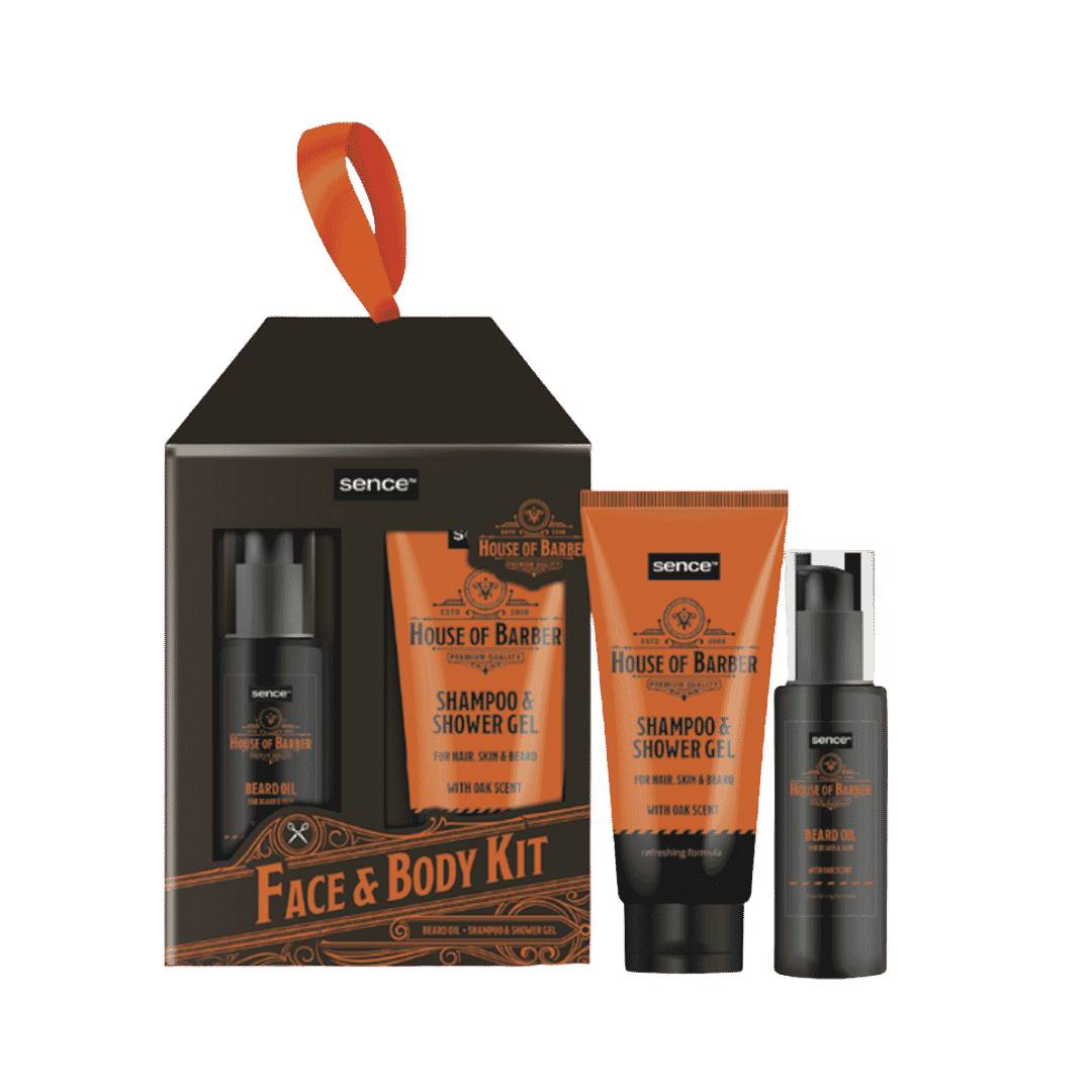 Sence Beauty Collection Giftset  For Men House Of Barber - 2pcs | سينس بيوتي مجموعة العناية بالوجه والجسم للرجال - 2 قطعة