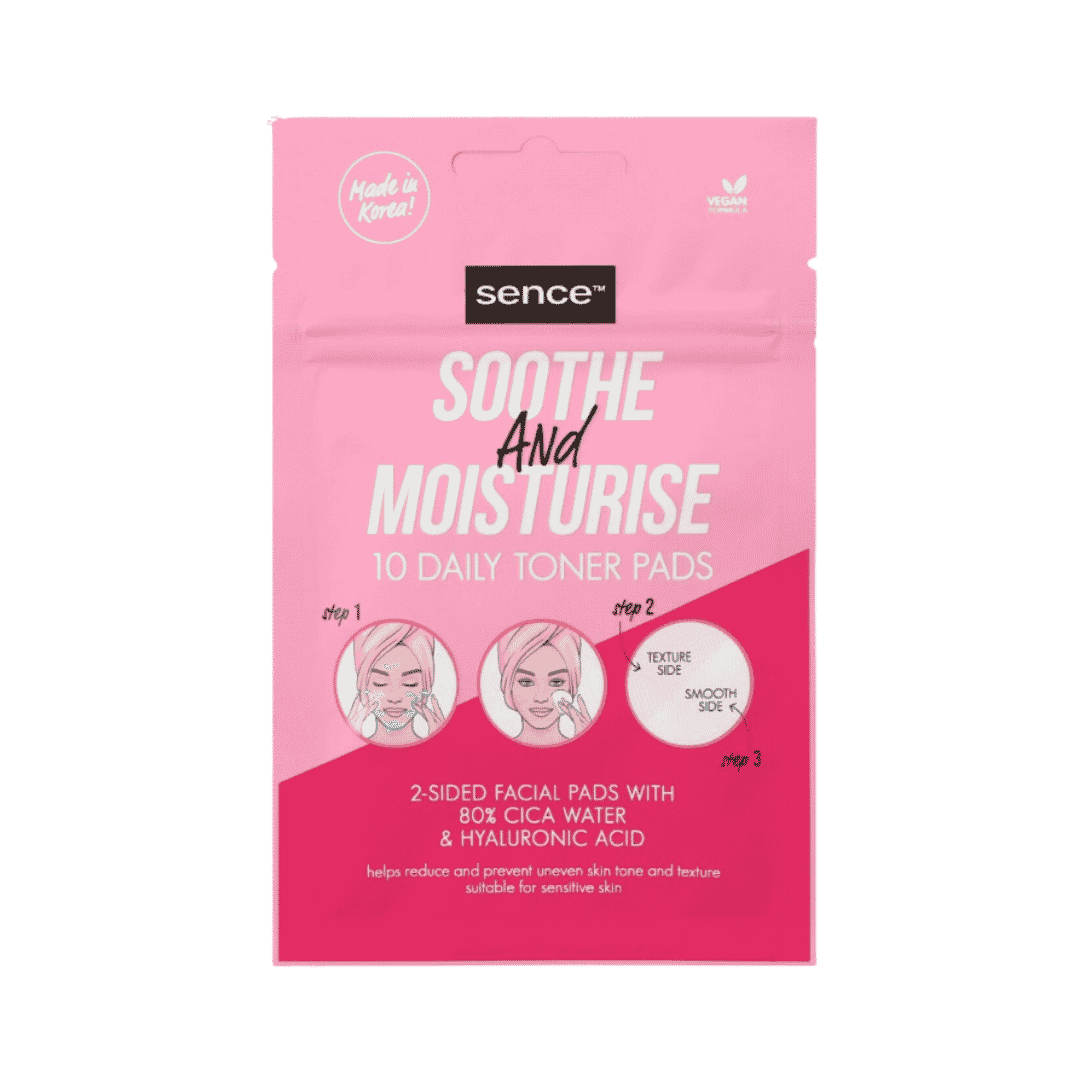 Sence Beauty Soothe & Moisturise 10 Daily Toner Pads - 10pcs x 25ml | سينس بيوتي وسائد التونر المرطبة و المهدئة - 10 قطع