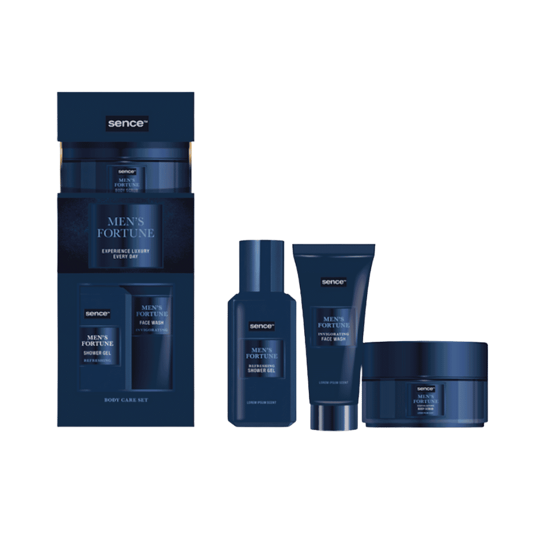 Sence Beauty Collection Giftset  For Men Good Fortune - 3pcs - 75mlx150mlx125g | سينس بيوتي مجموعة العناية بالرجل - 3 قطع