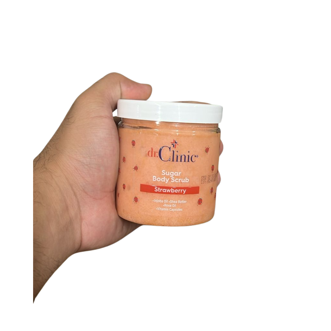 dr.Clinic Sugar Body Scrub Strawberry - 250ml | دكتور كلينيك سكراب للجسم فراولة - 250مل