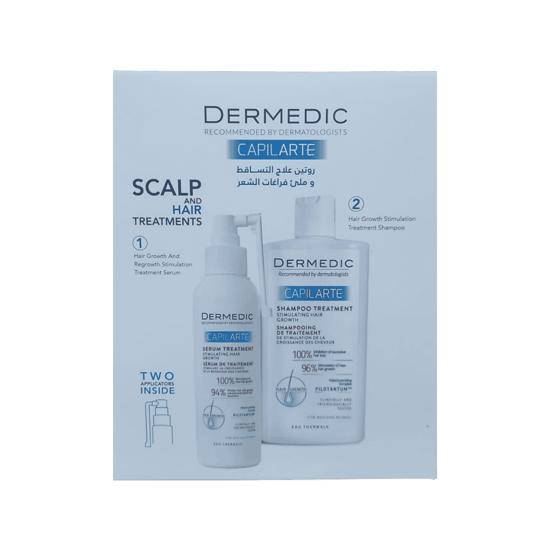 DERMEDIC Capilarte Stimulating Hair Growth Shampoo and Serum 150 + 300 ml | ديرمديك شامبو وسيروم مضاد لتساقط الشعر - 300 + 150 مل