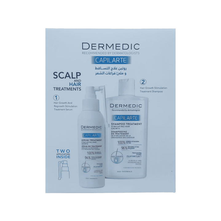 DERMEDIC Capilarte Stimulating Hair Growth Shampoo and Serum 150 + 300 ml | ديرمديك شامبو وسيروم مضاد لتساقط الشعر - 300 + 150 مل
