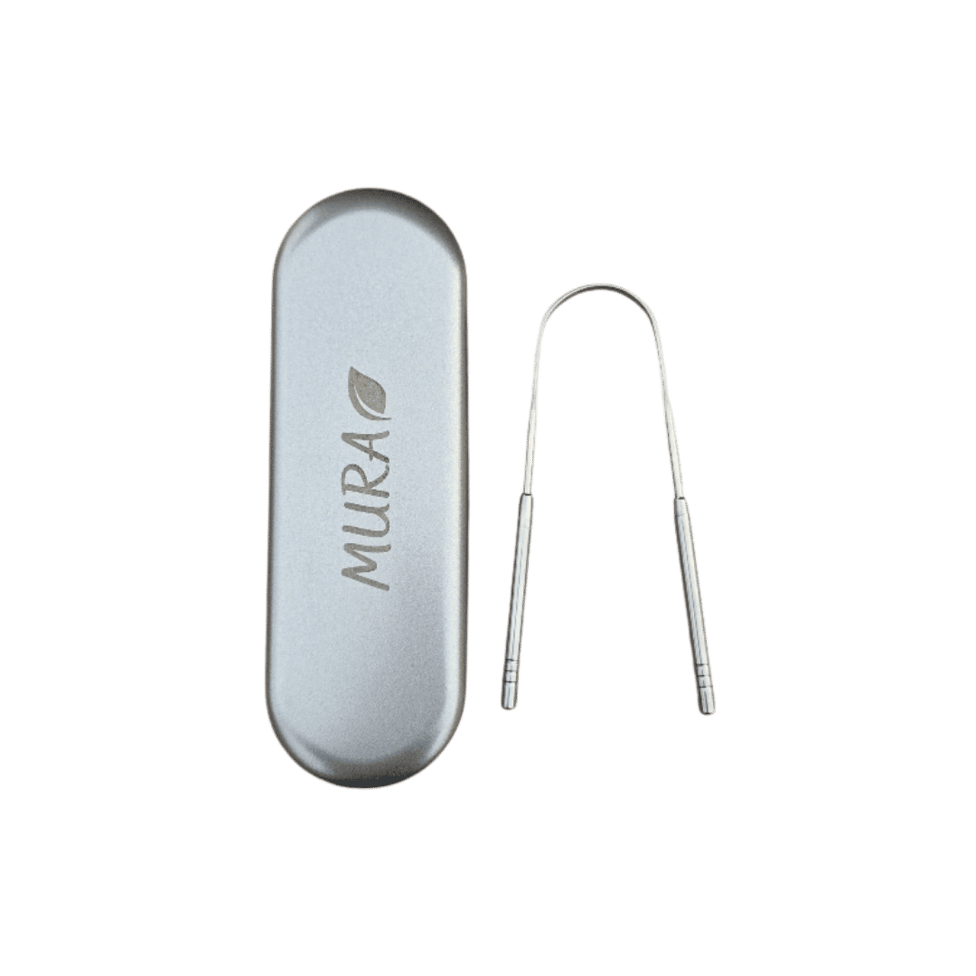 Mura Tongue Scraper With Metal Case | مورا قاشطة اللسان مع علبة معدنية