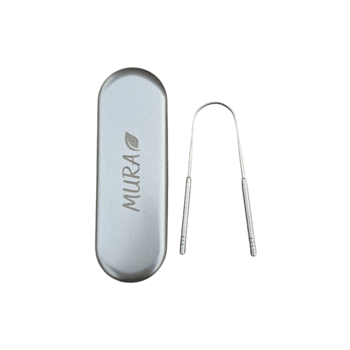 Mura Tongue Scraper With Metal Case | مورا قاشطة اللسان مع علبة معدنية
