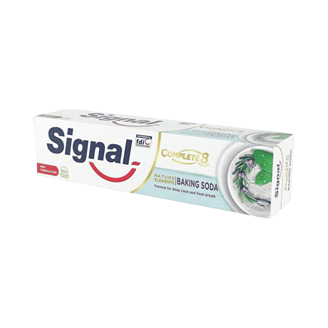 Signal Toothpaste Complete 8 Baking Soda White - 100ml | سكنال معجون أسنان بيكربونات الصوديوم - 100مل