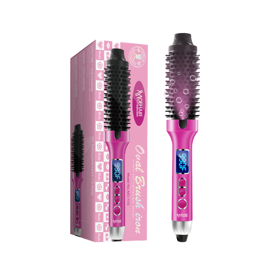 MOEHAIR 3 in 1 Ionic Hair Styling Brush Electric Straightener & Curling Iron | موهير فرشاة تصفيف الشعر الأيونية 3 في 1 للفرد والتجعيد
