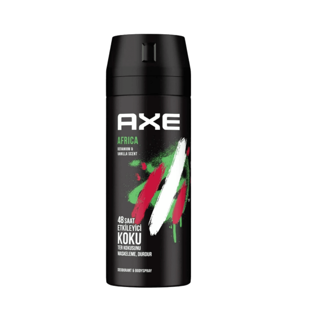 AXEAfrica Geranium & Vanilla Deodorant Bodyspray - 150 ml |اكس أفريقيا مزيل رائحة وبخاخ جسم برائحة الجيرانيوم والفانيلا - 150 مل