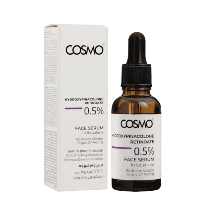 COSMO HYDROXYPINACOLONE RETINOATE 0.5% - 30ml | كوزمو سيروم وجه 0.5% في سكوالكين - 30مل