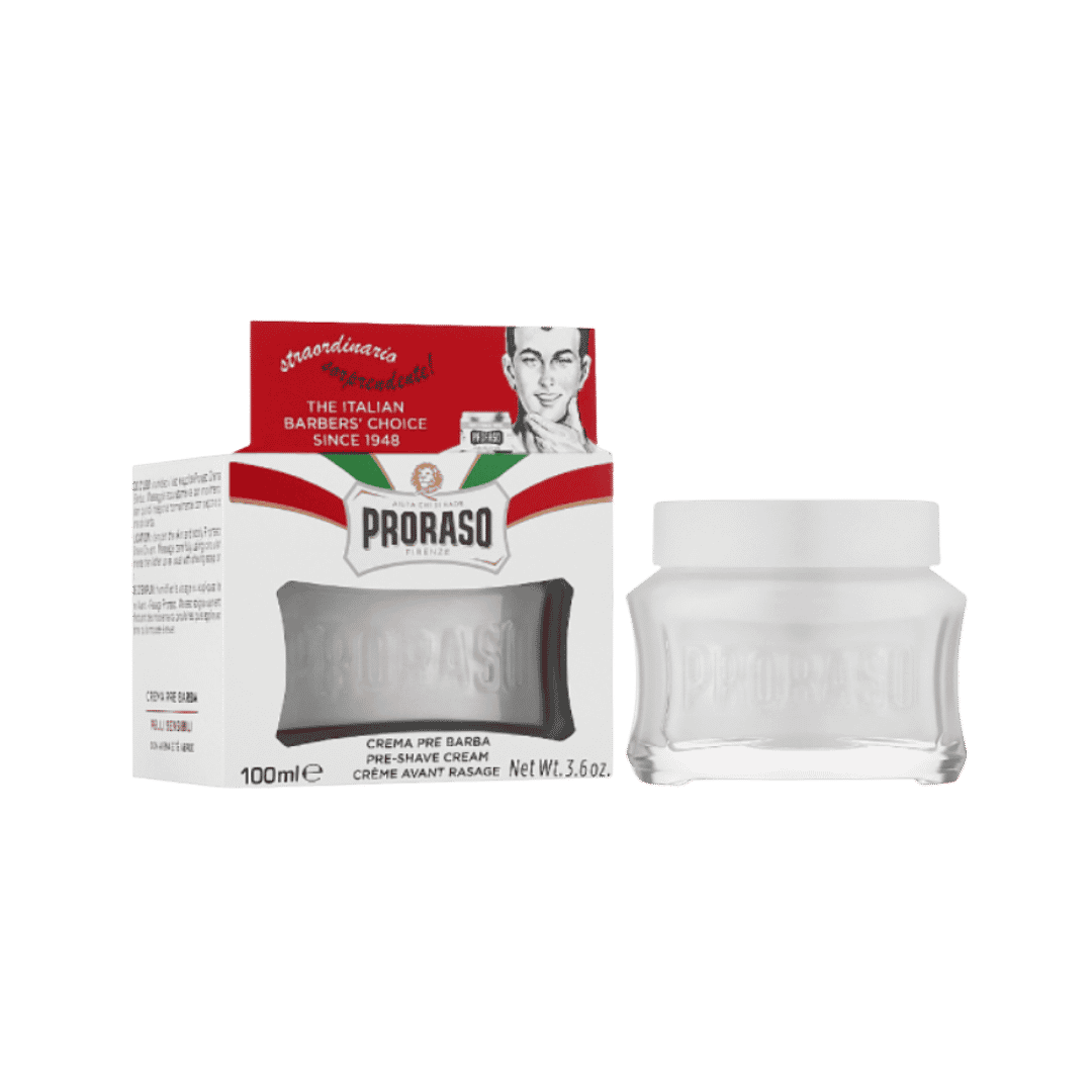 PRORASO Pre Shave Cream white with oatmeal for sensitive skin - 100ml | بروراسو كريم ما قبل الحلاقة - 100مل