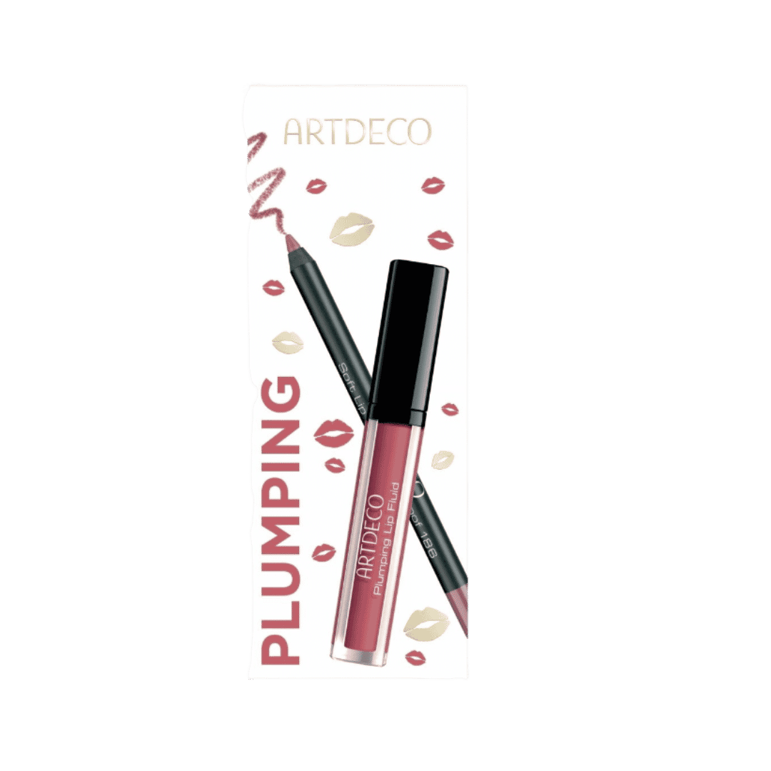 Artdeco Plumping Lip Fluid + Waterproof Lip Pencil Set - 3ml | ارديكو سيت غلوس مكثّف للشفاه + قلم تحديد شفاه مقاوم للماء - 3 مل