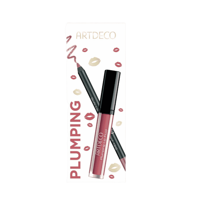 Artdeco Plumping Lip Fluid + Waterproof Lip Pencil Set - 3ml | ارديكو سيت غلوس مكثّف للشفاه + قلم تحديد شفاه مقاوم للماء - 3 مل
