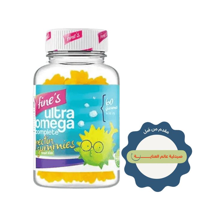 fine's ULTRA OMEGA COMPLETE PECTIN GUMMIES 60 Gummies | فاينز مكمل غذائي لدعم صحة الدماغ أوميغا للأطفال - 60 غاميز
