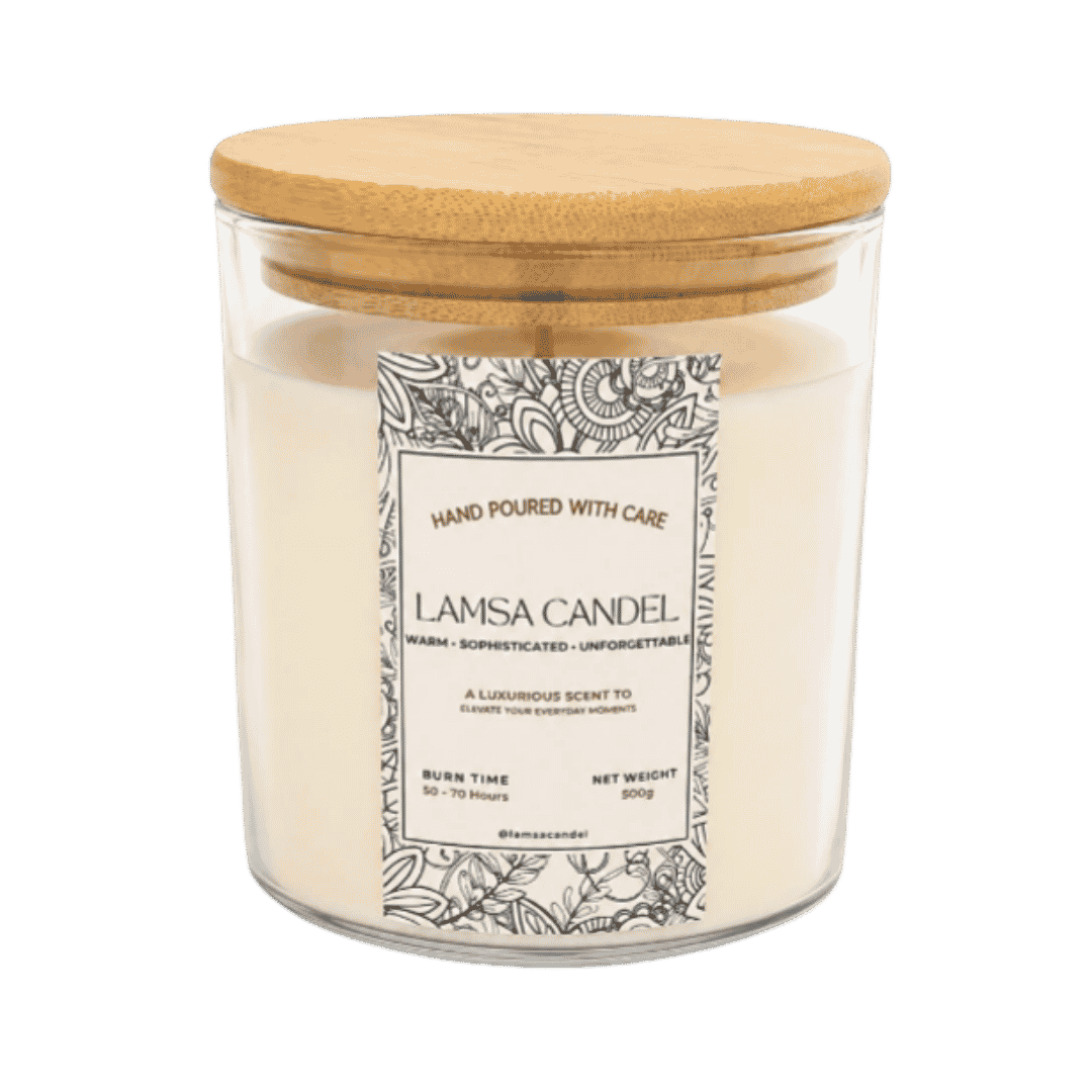 LAMSA Vanilla &Coconut Candle - 500g | لمسة شمعة - 500غ