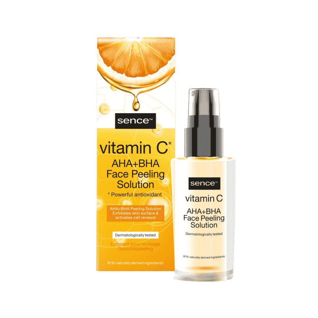 Sence Beauty Vitamin C Aha + Bha Face Peeling Solution - 30ml | سينس بيوتي سيروم فيتامين سي + أحماض - 30 مل