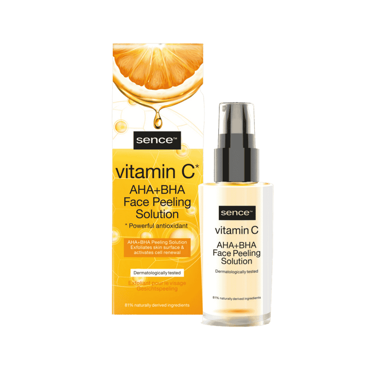 Sence Beauty Vitamin C Aha + Bha Face Peeling Solution - 30ml | سينس بيوتي سيروم فيتامين سي + أحماض - 30 مل