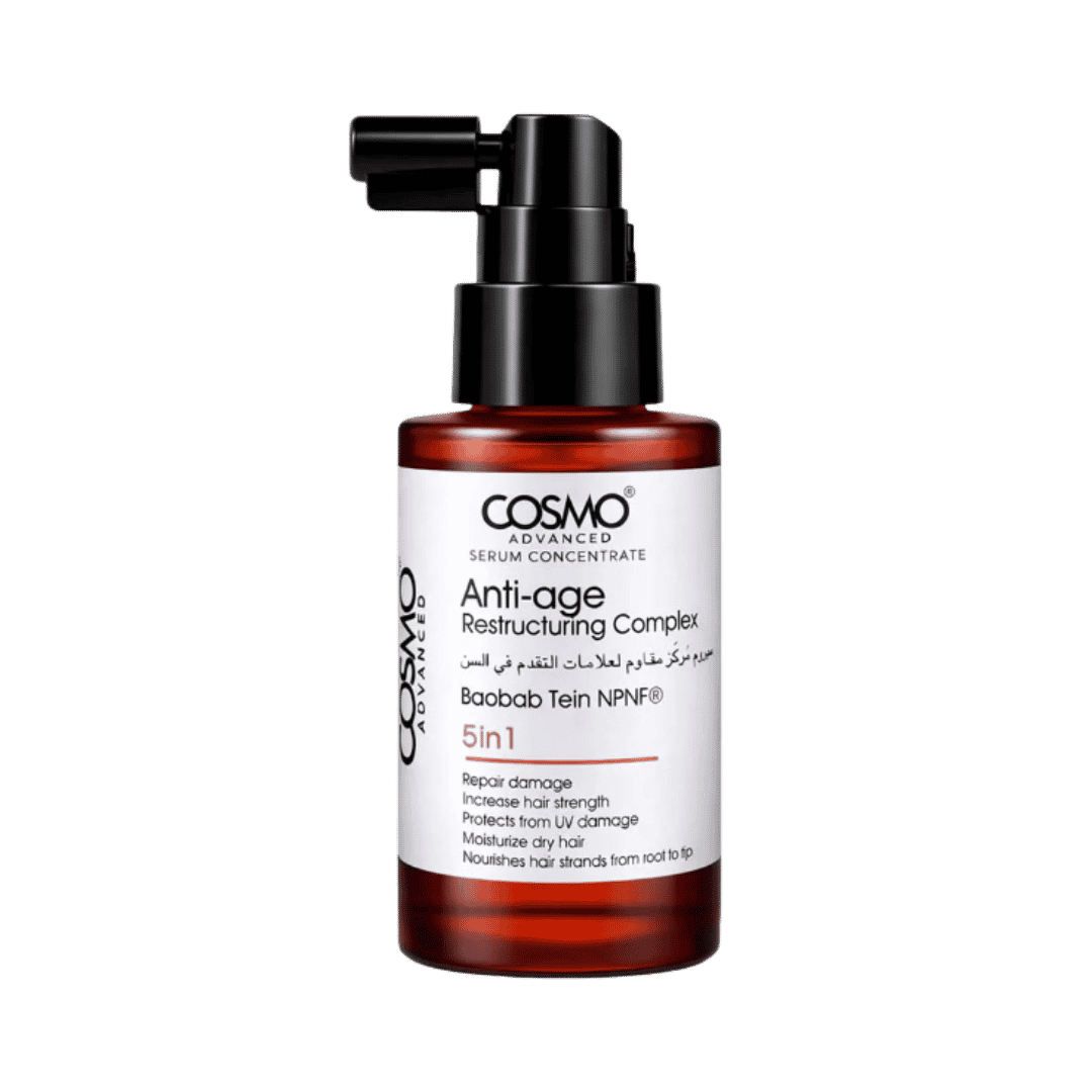 Cosmo Serum Concentrate Anti Age Restructuring Complex 5 In 1 - 60ml | كوزمو سيروم مركز مضاد لعلامات التقدم بالعمر لإعادة هيكلة الشعر 5 في 1 - 60 مل