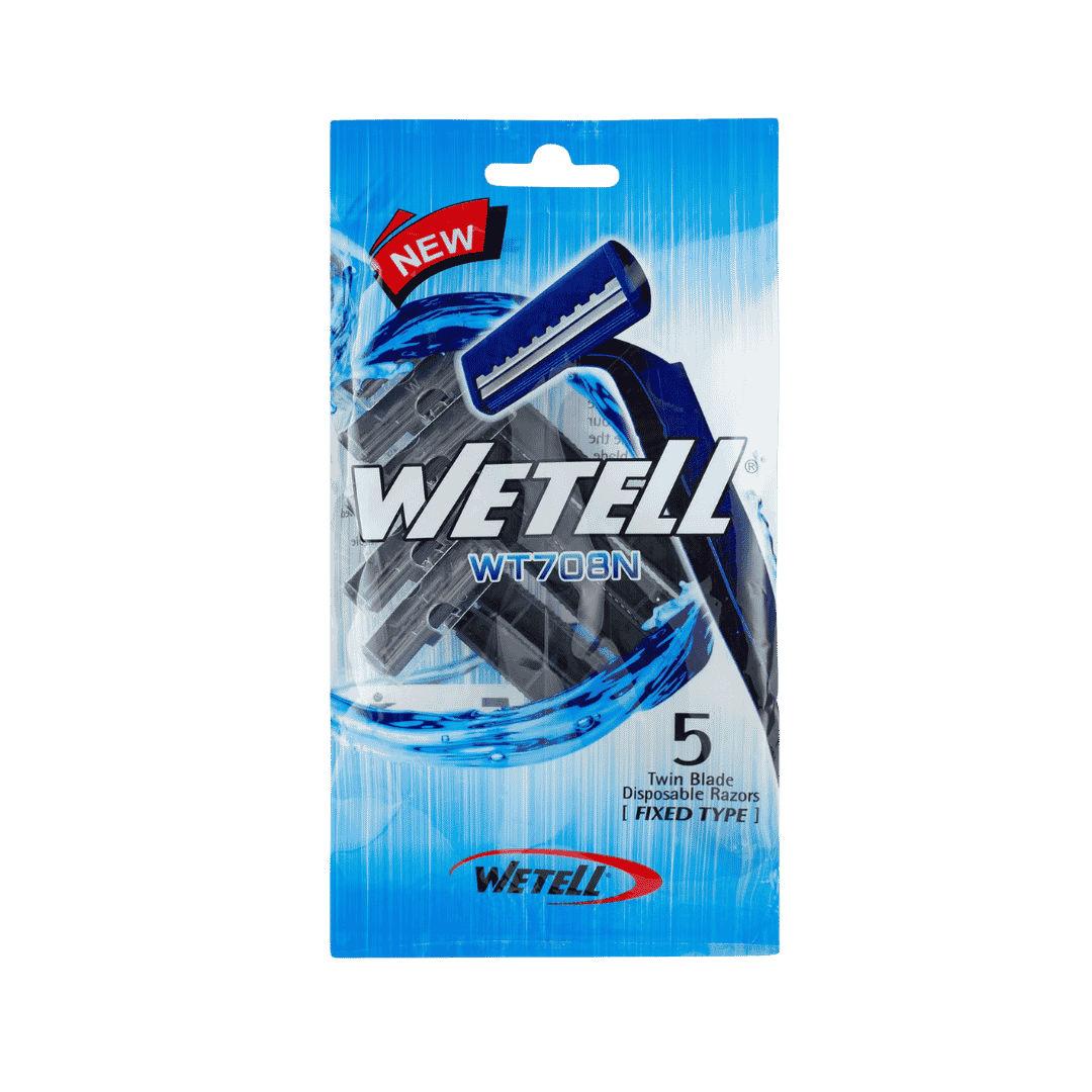 WETELL 5 Twin Blade Disposable Razors | ويتل شفرات حلاقة ثنائية للاستخدام مرة واحدة - 5 قطع