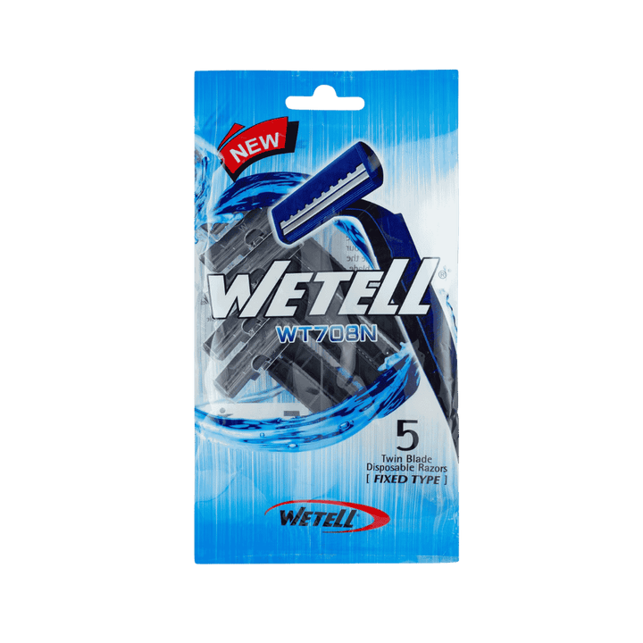 WETELL 5 Twin Blade Disposable Razors | ويتل شفرات حلاقة ثنائية للاستخدام مرة واحدة - 5 قطع