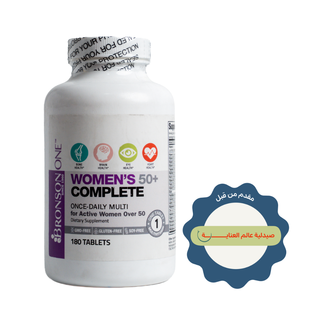 BRONSON Women's 50+ Complete - 180 Tablets | برونسون مكمل غذائي للنساء فوق 50 عاما - 180 قرص