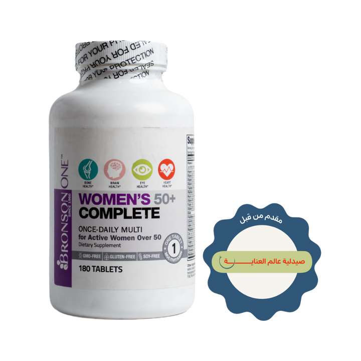 BRONSON Women's 50+ Complete - 180 Tablets | برونسون مكمل غذائي للنساء فوق 50 عاما - 180 قرص