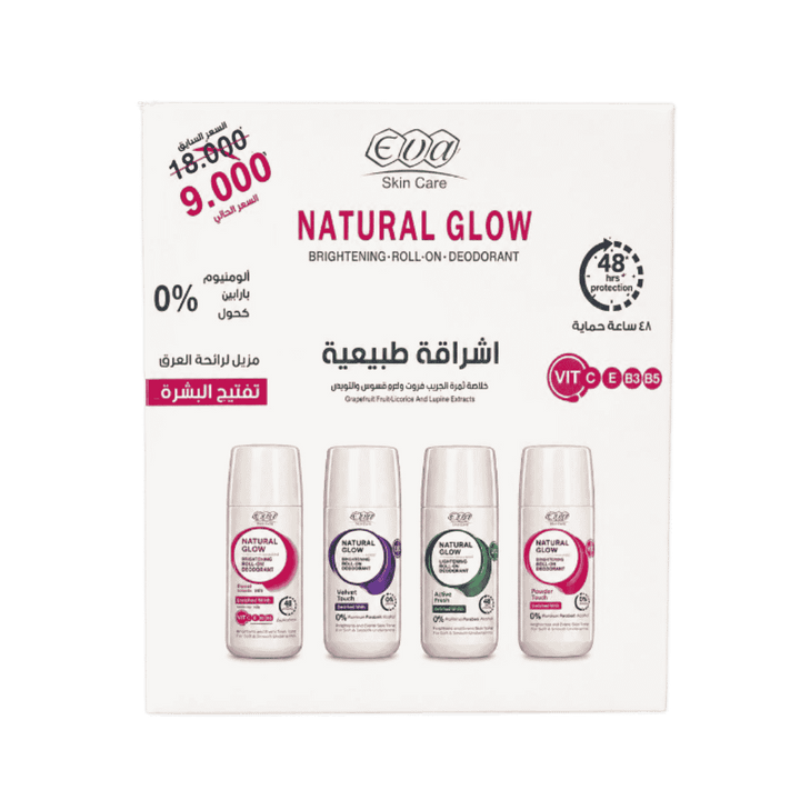 EVA Natural Glow Deodorant 48 Hrs | ايفا مزيل عرق رول أون اشراقة طبيعية