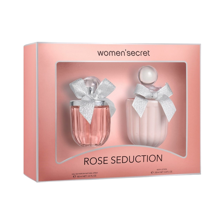 women secret beauty Set  Rose Seduction  | وومن سيكريت سيت عطر روز سيديوكشن مع لوشن للجسم -