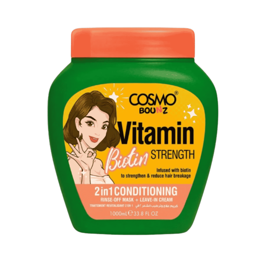 COSMO COSMETICS 2IN1 CONDITIONING BIOTIN BOOST BZ - 1000ml | كوسمو بيوتين بوست علاج وبلسم شعر 2 في 1 – 1000 مل