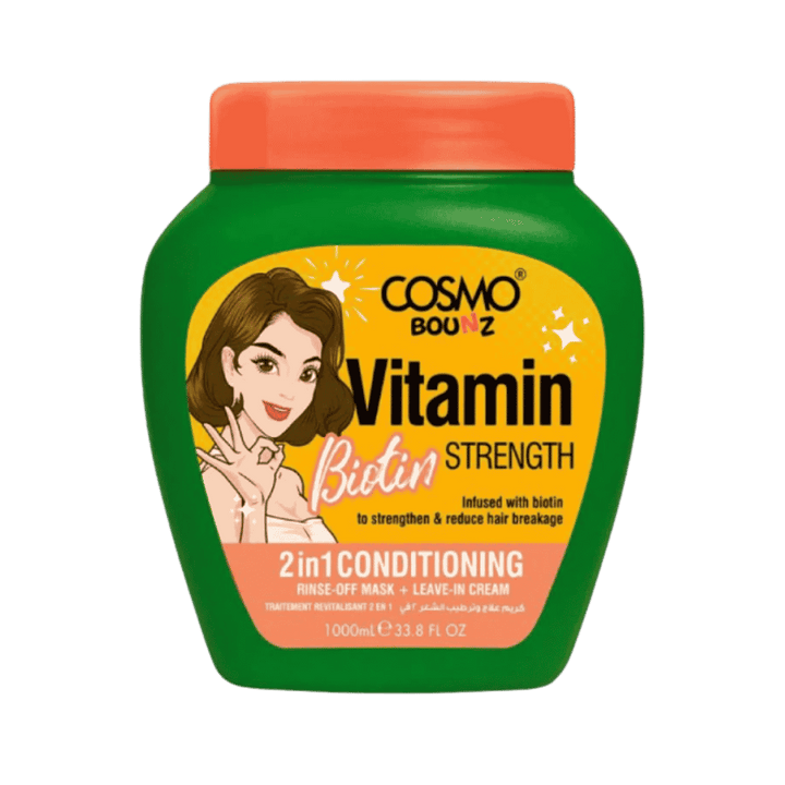 COSMO COSMETICS 2IN1 CONDITIONING BIOTIN BOOST BZ - 1000ml | كوزمو كوزمتكس بيوتين بوست علاج وبلسم شعر 2 في 1 – 1000 مل