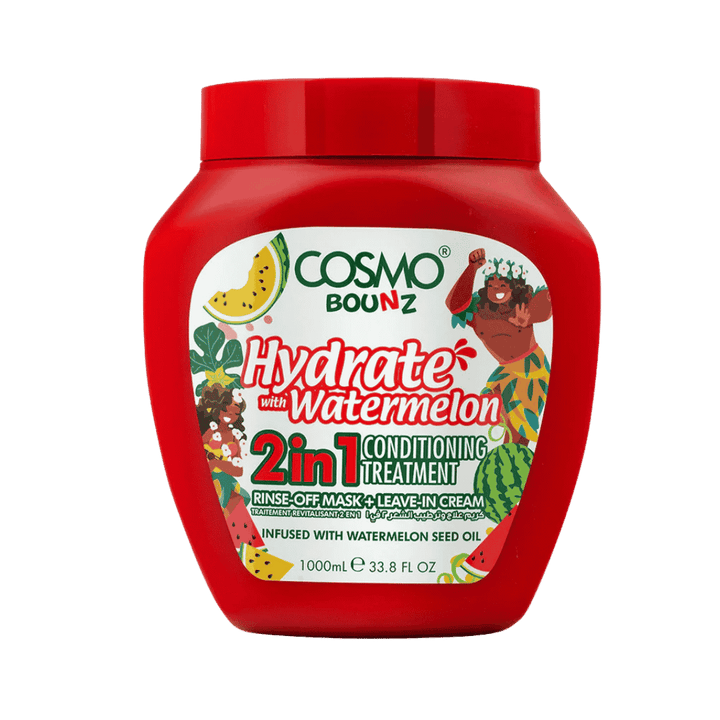 COSMO COSMETICS 2IN1 HR TREATMENT WATERMELON BZ - 1000ml | كوزمو باونس علاج مرطب مع بطيخ 2 في 1 - 1000مل