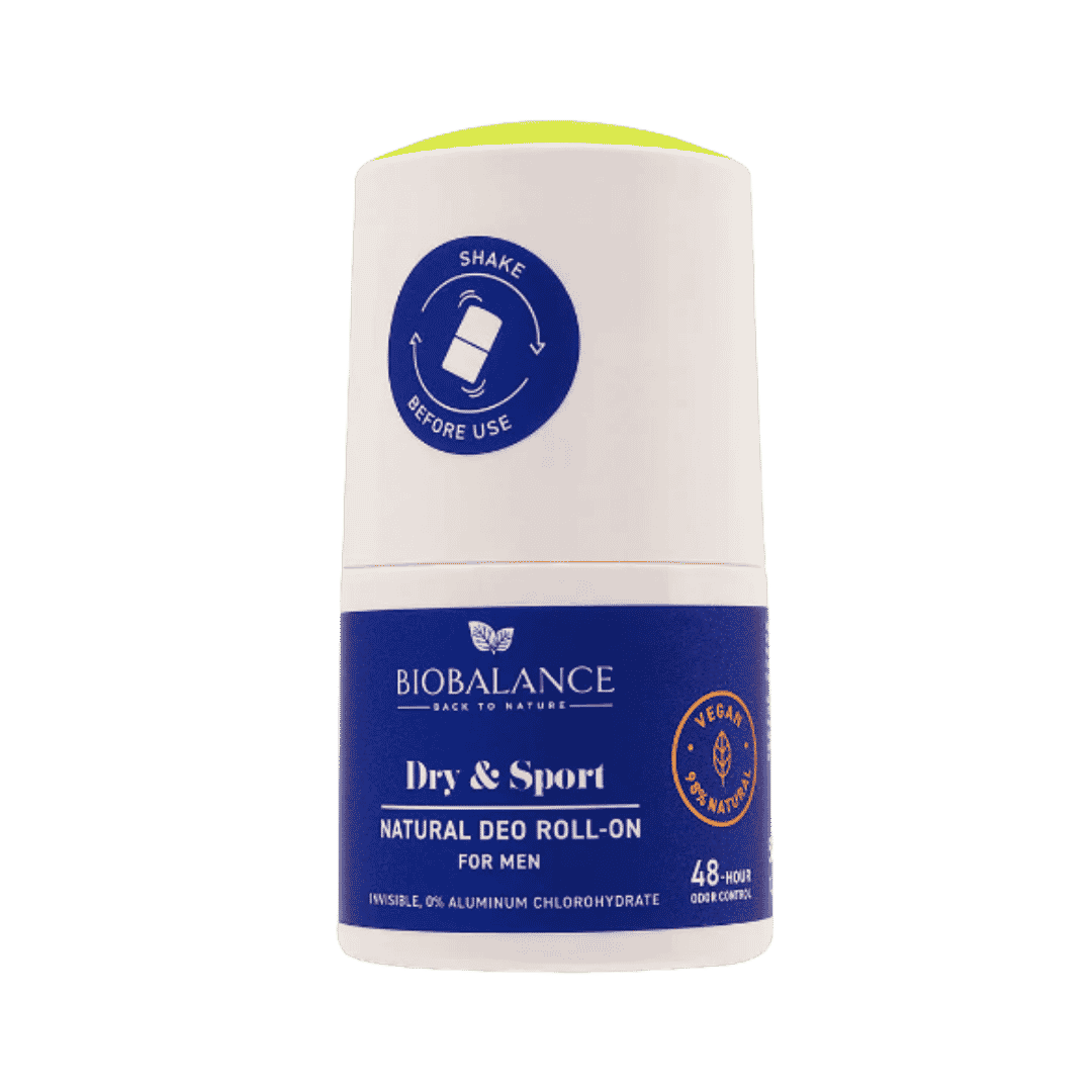 Bio Balance Dry & Sport Natural Deodorant Roll-On For Men - 50ml | بايو بالانس رول أون طبيعي للرجال دراي وسبورت - 50مل