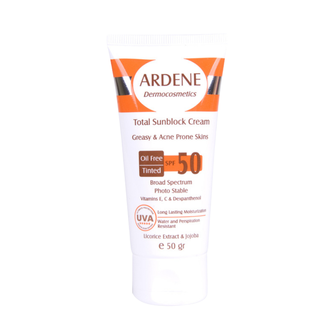 Ardene Oil Free Tinted Sunblock Cream SPF 50 - 50g | اردن واقي شمسي ملون خالي من الزيوت spf50 - 50 غرام