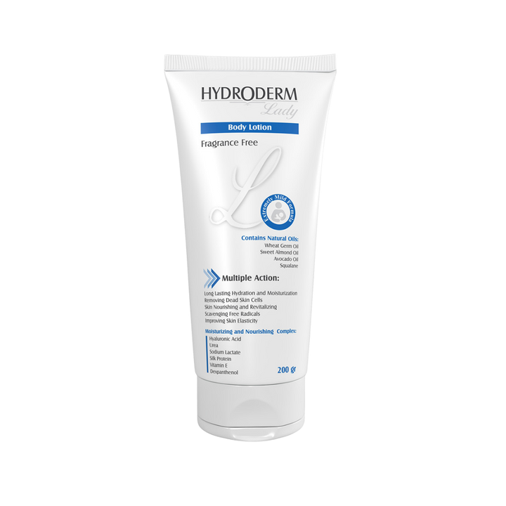 HYDRODERM Body Lotion Multiple Action - 200ml | هيدروديرم لوشن للجسم خالي من العطور - 200 مل