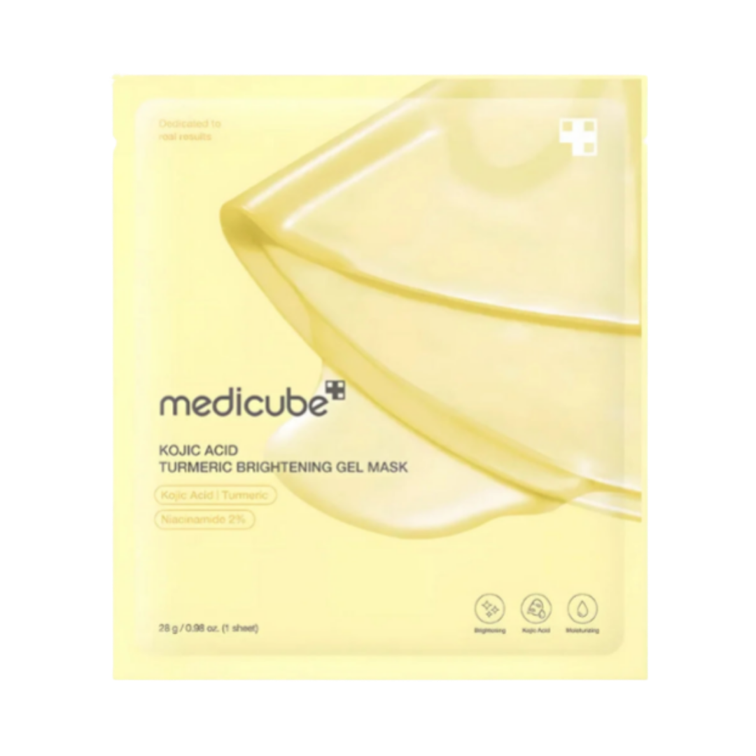 Medicube KOJIC ACID TURMERIC BRIGHTENING GEL MASK 1 Sheet - 28g | ميدي كيوب ماسك جل للتفتيح بحمض الكوجيك والكركم – قناع واحد، 28 غ
