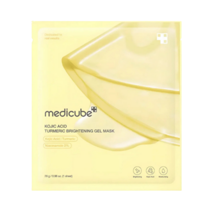 Medicube KOJIC ACID TURMERIC BRIGHTENING GEL MASK 1 Sheet - 28g | ميدي كيوب ماسك جل للتفتيح بحمض الكوجيك والكركم – قناع واحد، 28 غ