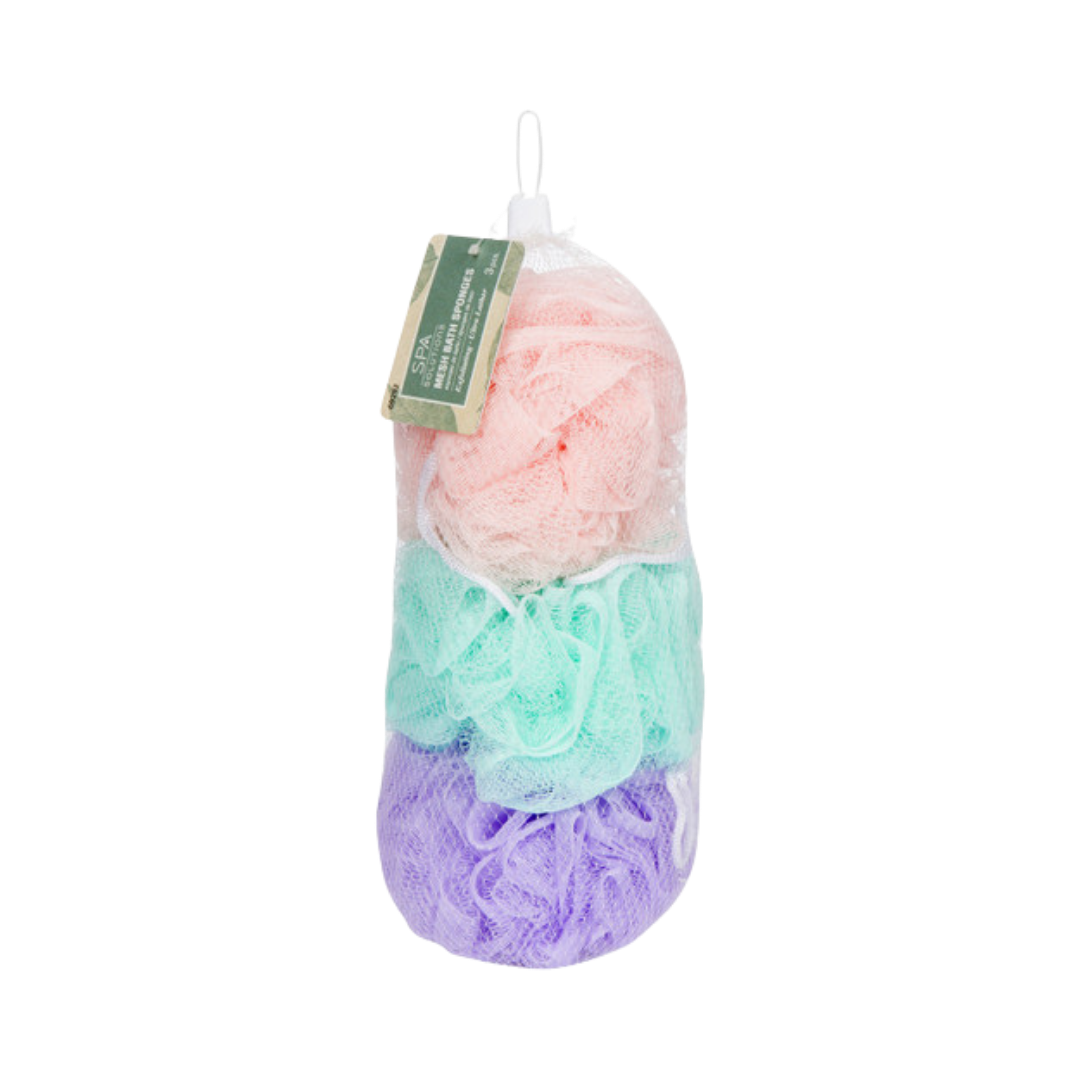 CALA NEW MESH SPONGE SET(3PCS LAVENDER/MINT/PINK) | كالا ليفة استحمام 3 قطع